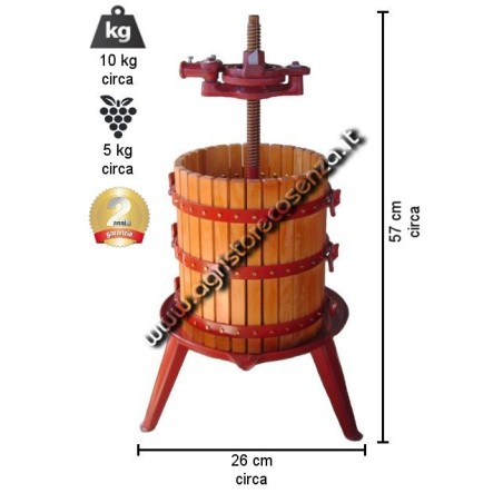 Torchio per Uva da 15 a leva