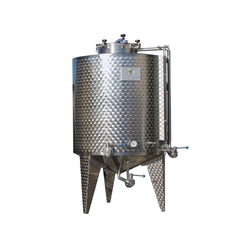 Fermentatore coibentato refrigerato tronco conico inox per birra
