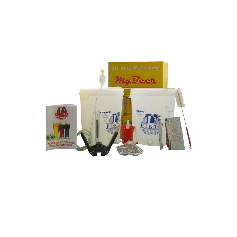 Kit birra per homebrewing con due fermentatori