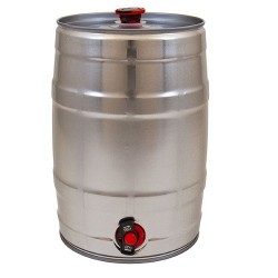 Barilotto per birra da 5 litri completo di tappo e rubinetto