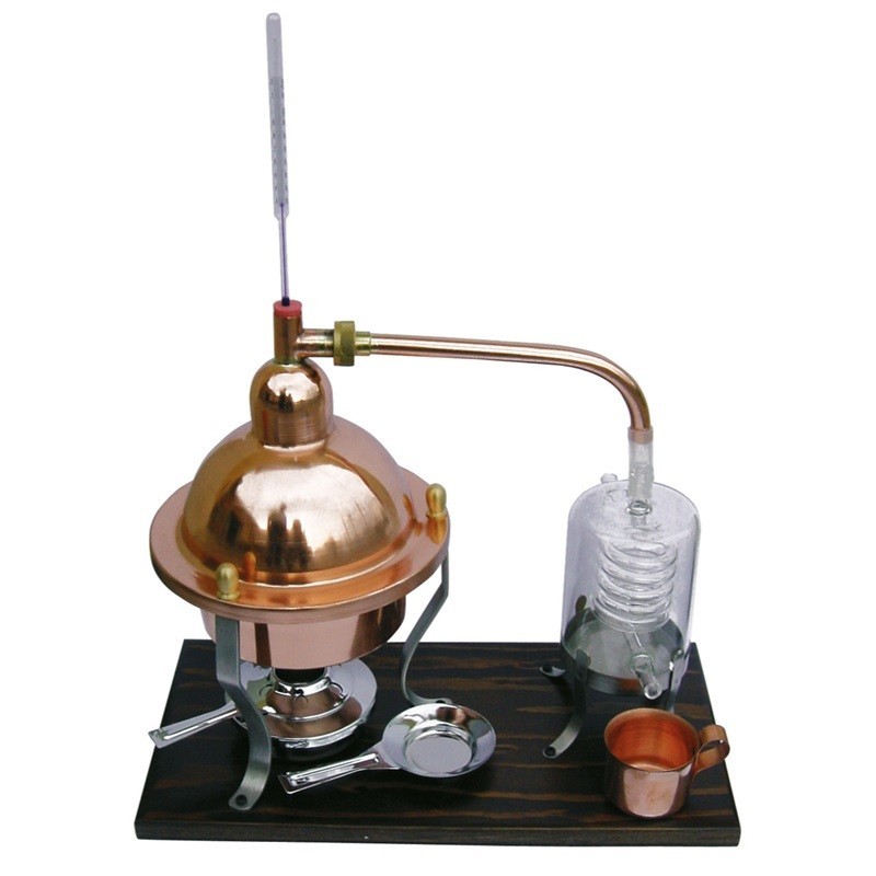 Distillatore-alambicco rame e vetro litri 1 con termometro