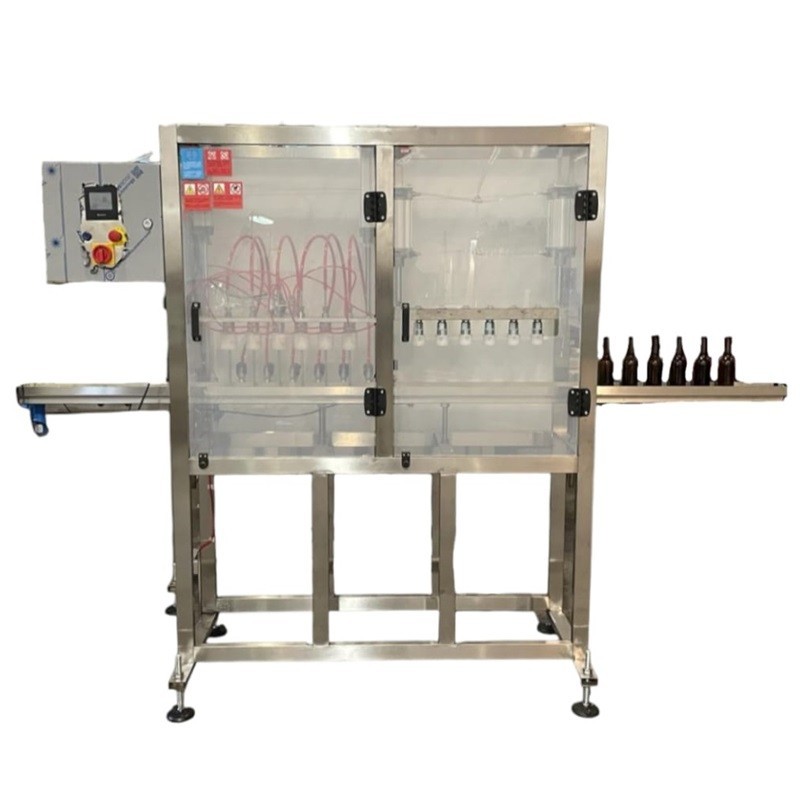 Riempitrice Isobarica Semiautomatica a 4 becchi con Tappatrice per Bottiglie e Lattine