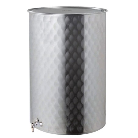 Serbatoio-botte inox con coperchio parapolvere 150 lt