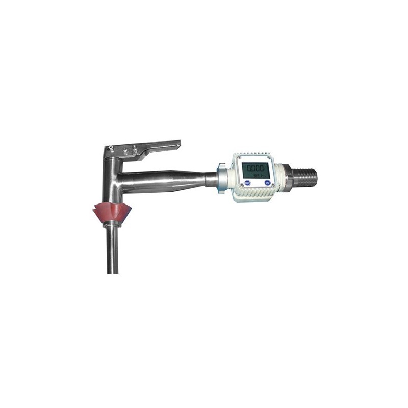 Contalitri digitale elettromagnetico completo di pistola in acciaio inox
