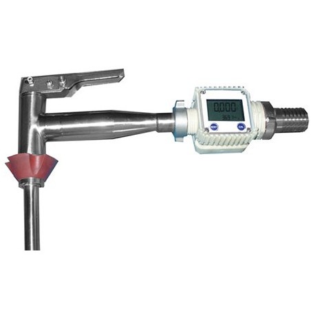 Contalitri digitale elettromagnetico completo di pistola in acciaio inox