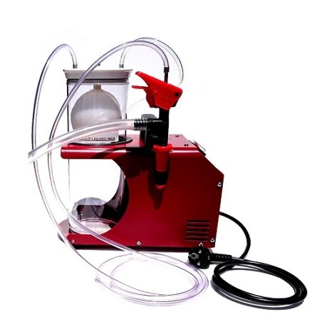 Riempitrice pneumatica elettrica compresa di tubo e becchello per bottiglie
