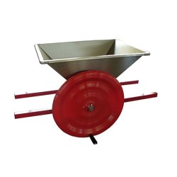 Pigiatrice manuale piccola con volano - Tramoggia e agitatore Inox 3-5 q.li/h