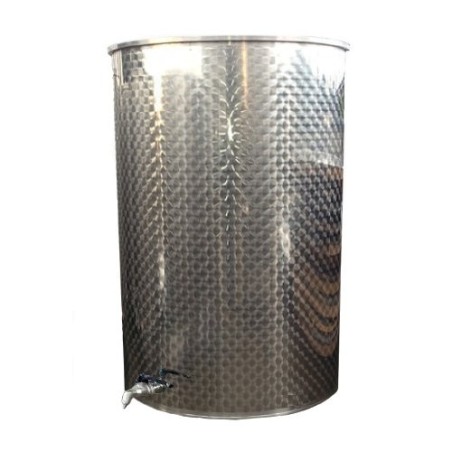 Serbatoio-botte inox con coperchio parapolvere 200 lt