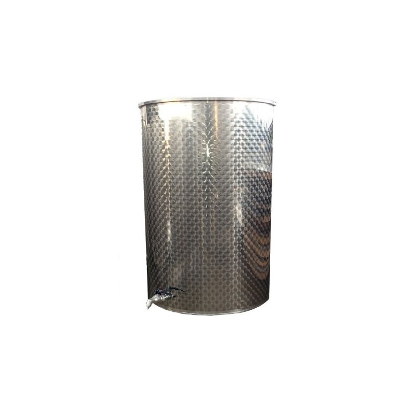 Serbatoio-botte inox con coperchio parapolvere 1000 lt