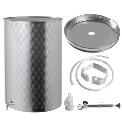 Botte acciaio inox per vino con galleggiante ad aria da 100 lt