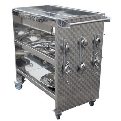 Carrello cantiniere multiuso in acciaio inox