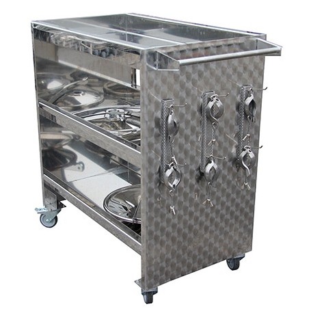 Carrello cantiniere multiuso in acciaio inox