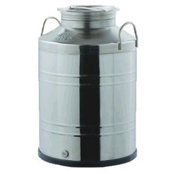 Fusto inox fondo liscio saldato con predisposizione rubinetto