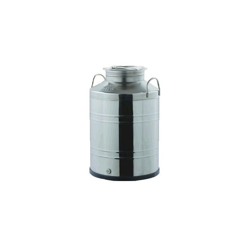 Fusto inox fondo liscio saldato con predisposizione rubinetto