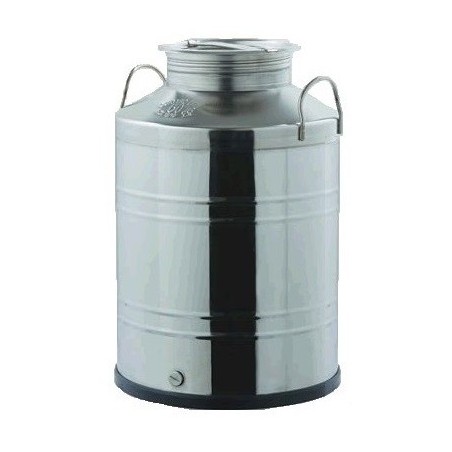Fusto inox fondo liscio saldato con predisposizione rubinetto
