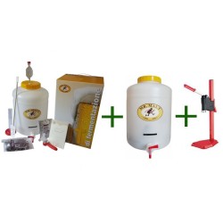 Kit birra con due fermentatori e tappatrice a colonna