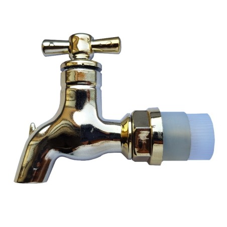 Rubinetto in plastica ottonata per botte in legno