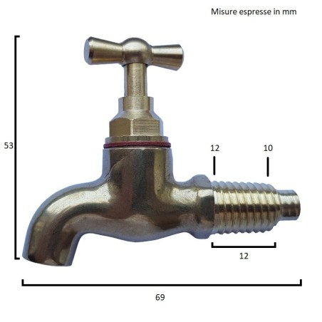 Rubinetto in ottone per botte in legno